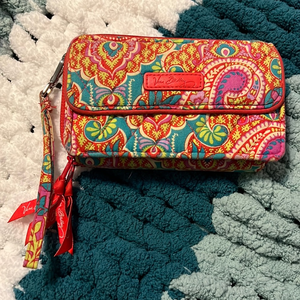 Vera Bradley floral paisley double sided wristlet, wallet